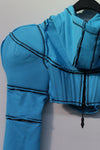 Windowsen corset pad shoulder sweater PS23T003 blue